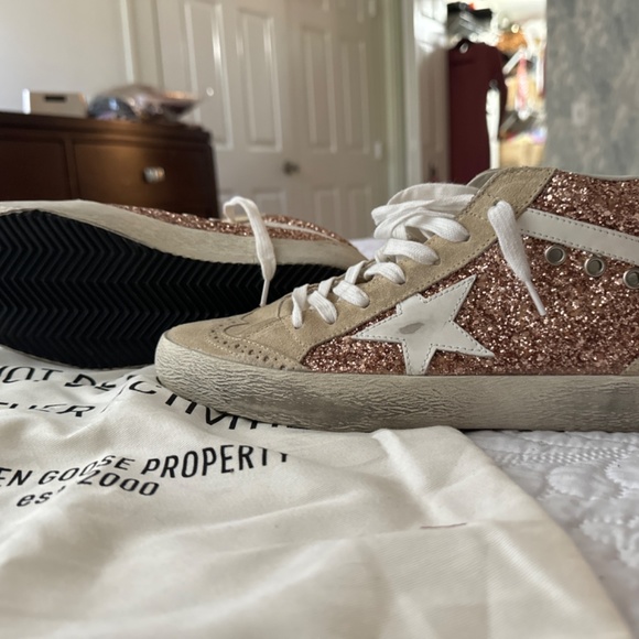 NEW NEVER WORN Golden goose midstar gold sparkle - Picture 2 of 5